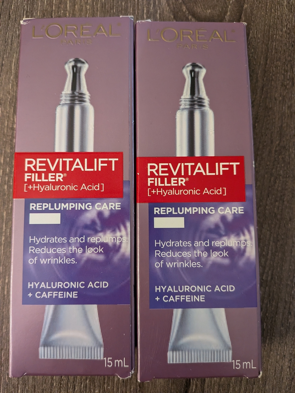 L'Oreal Revitalift Filler Eye Cream - Purple and Red Packaging